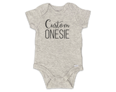 Custom Gray Short Sleeve Onesie